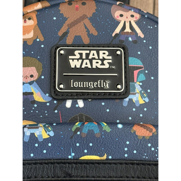 Disney Parks Loungefly Star Wars Chibi Character Print Mini Backpack‎ Purse EUC - Picture 3 of 16